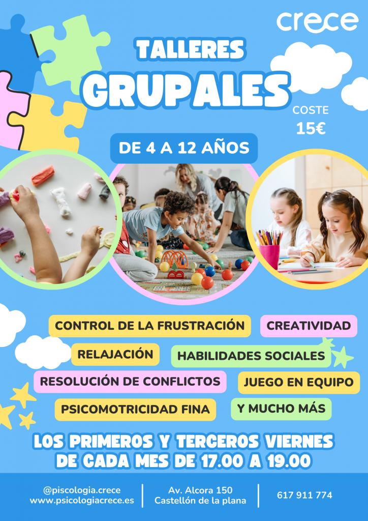 Talleres grupales para niños de 4 a 12 años inclusivos